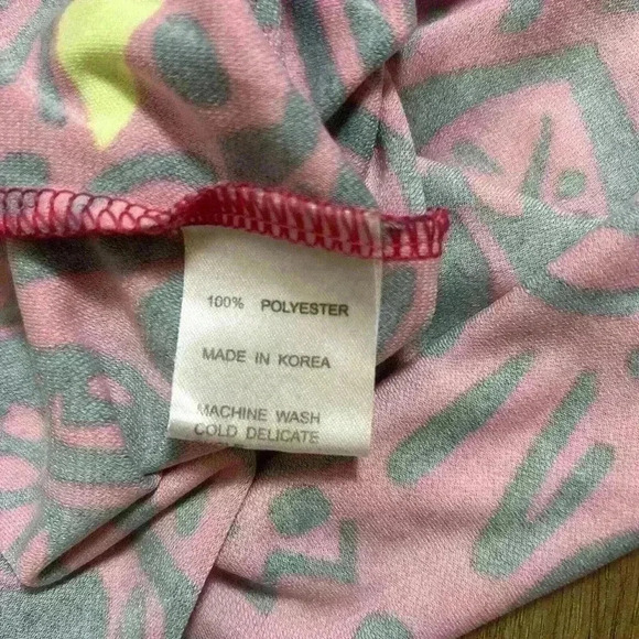 TRACY NEGOSHIAN Women's XS- Pink & Blue Geometric One Shoulder Dress Knee Lth D2 - Picture 7 of 9